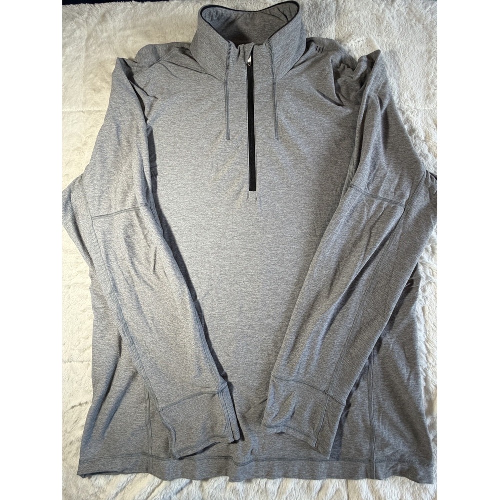 Lululemon Pullover Mens XL Gray Quarter Zip Long Sleeve Athletic Training Top